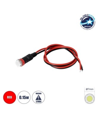 GloboStar® SMD-LED 81485 Υψηλής Ισχύος SMD LED 0.15W DC 12V - Φ0.7 x Υ2.3cm - Κόκκινο - Dimmable - 2 Χρόνια Εγγύηση